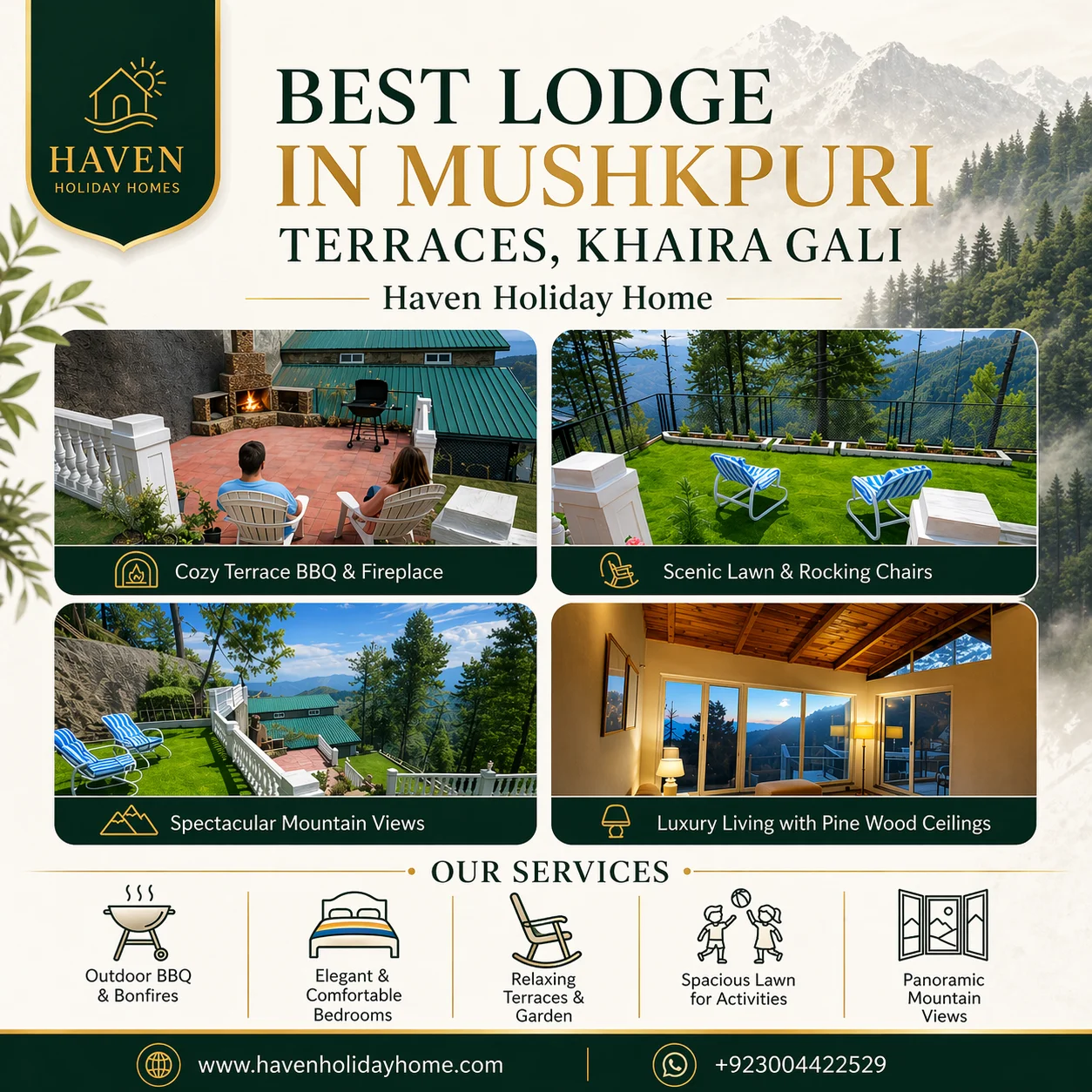 Best Lodge In Mushkpuri Terraces Khaira Gali - Haven Holiday Homes