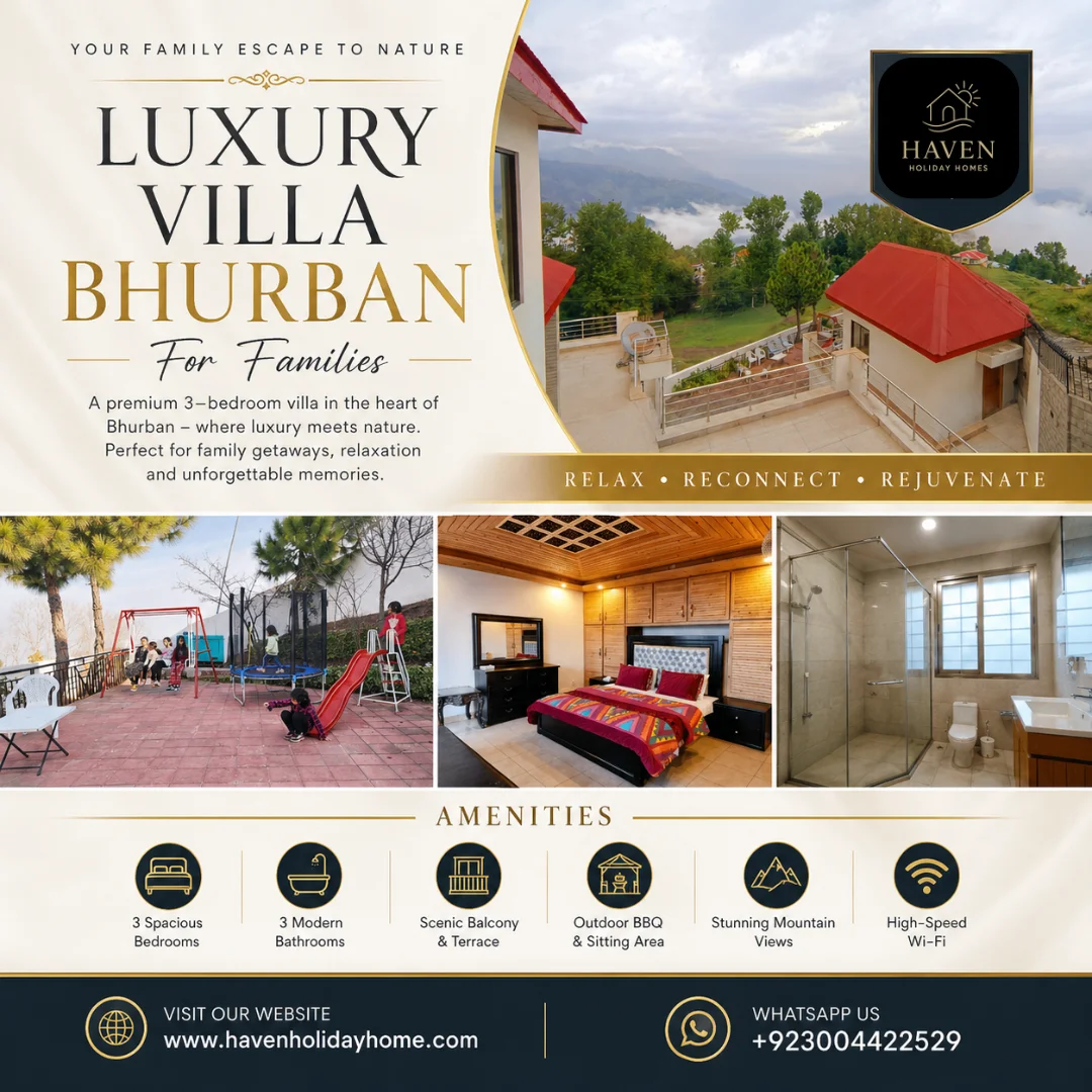 Luxury Villa Bhurban For Families - Haven Holiday Homes