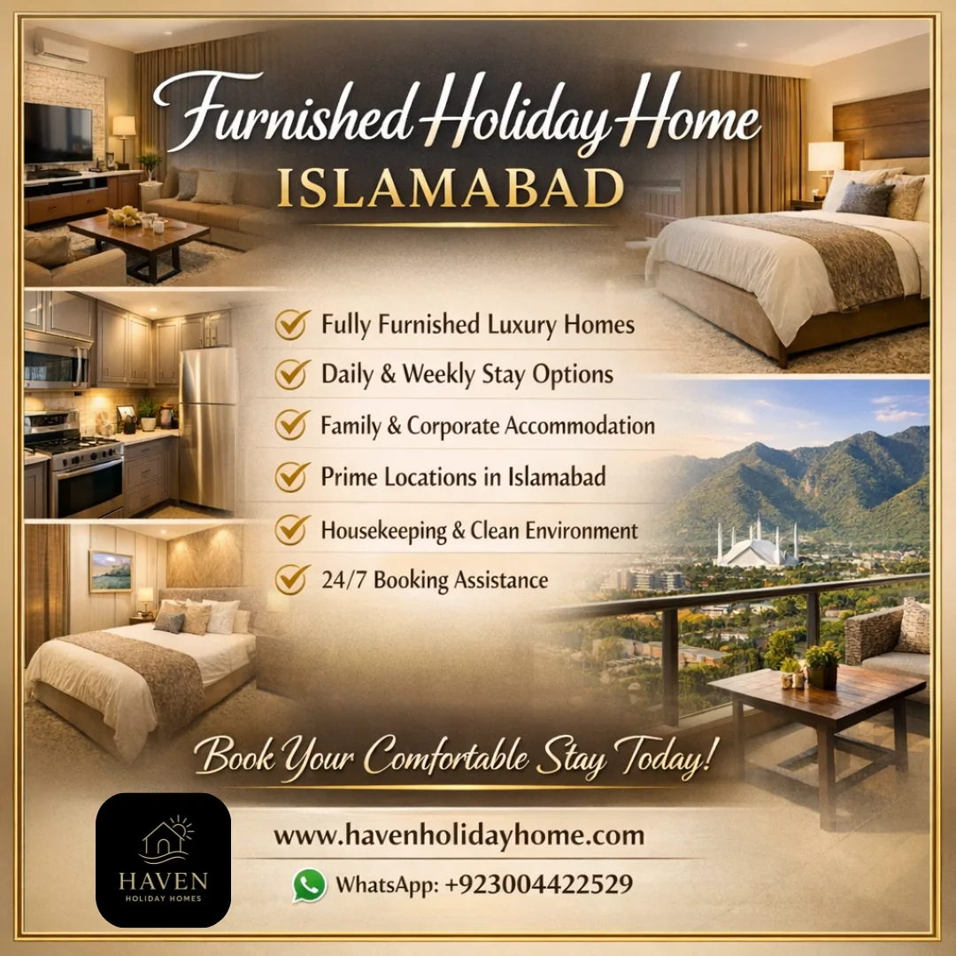 Furnished Holiday Home Islamabad - Haven Holiday Homes